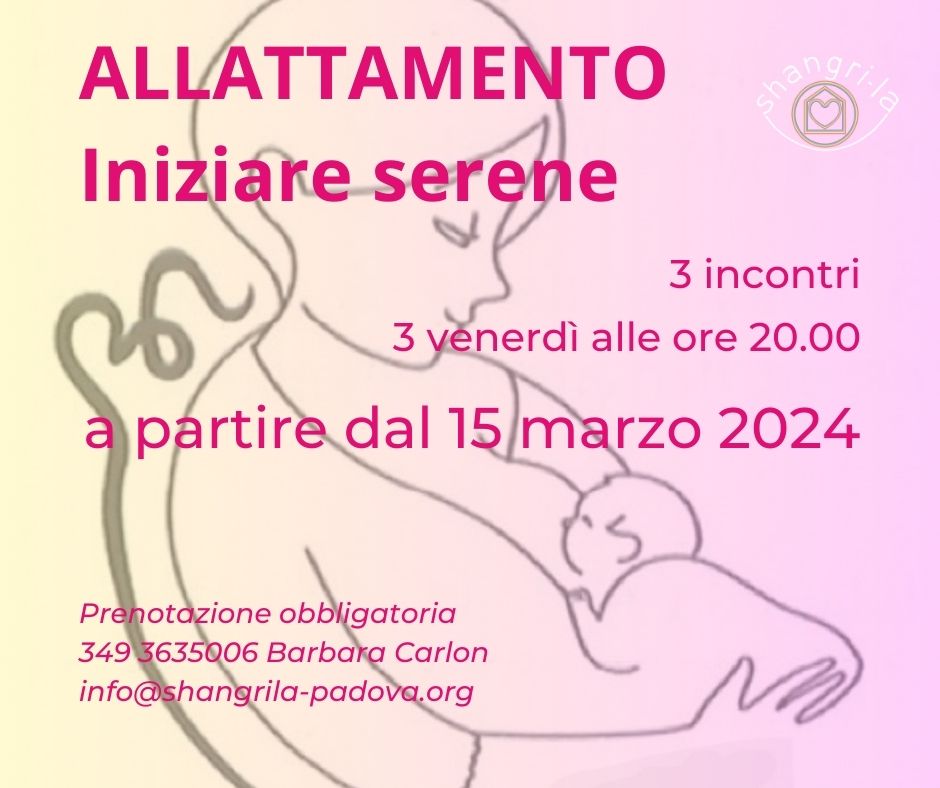 ALLATTAMENTO iniziare serene - da venerdi 15 marzo